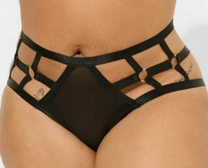 Panty Hipster Torrid Naughty Negro Overt Malla Transparente Tirantes Talla Grande 2X, 18/20 - Imagen 1 de 5