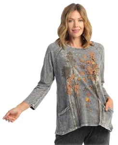 Jess & Jane shirt tunic cotton slub plus 2x m12-1661 grey Nordic - Picture 1 of 1