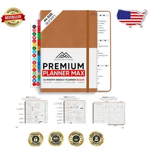 Stylish 2025 Productivity Planner - Undated A4 8.5" x 11" Day to Day Calendar - Picture 1 of 8