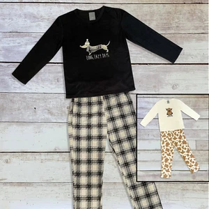 Home & Living Ladies Applique Fleece Pyjama Set Soft Warm Nightwear Loungewear - Picture 1 of 3