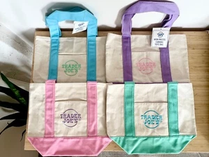 Trader Joe's 2025 Mini Canvas Tote Bag NWT: LIMITED PURPLE (choose your color) - Picture 1 of 2