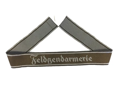 WWII German Army Feldgendarmerie Field Police silk woven ‘Bevo’ cuff title badge - Image 1 of 4