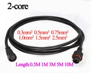 2 Pin Waterproof Extension Cable Connector Male Female Outdoor Led Light IP67 - Picture 1 of 12