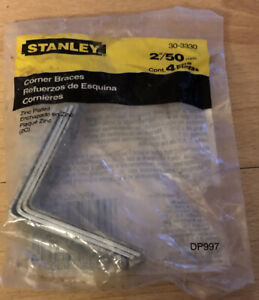 (1) Pack Of 4 Pieces Stanley Corner Braces 2" 50 mm For Wood Beams 30-3330 DP997