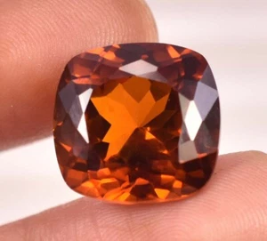 Granato Essonite Arancio Scuro Naturale 14,20 Ct Certificato AAA Gemma Sciolta - Foto 1 di 6