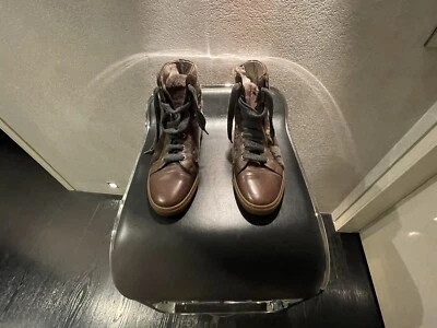 Brunello Cucinelli High Too Leather Sneakers, Tamaño: 37, Reino Unido 4 Foto 1 de 4