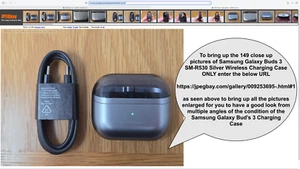 Samsung Galaxy Buds 3 SM-R530 argento custodia di ricarica wireless SOLO + cavo (3) - Foto 1 di 24