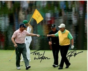 Foto de golf firmada de TOM WATSON y JACK NICKLAUS 8x10 de la PGA con holograma certificado de autenticidad - Imagen 1 de 2