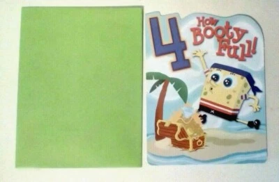 American Greetings Sponge Bob Birthday Card How Booty Full! For A Boy 4 Year Old - Image 1 of 3