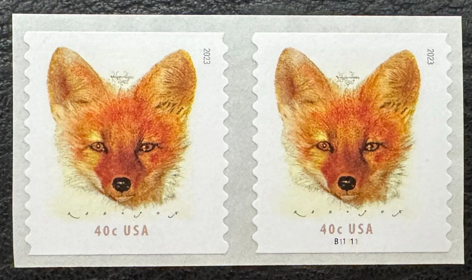 2023 Scott #5743 - 40¢ - RED FOX - Pair of Coil Stamps Mint NH - Image 1 of 1