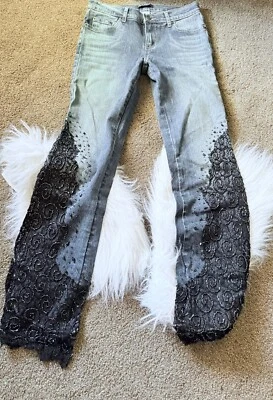 Allen B. By Allen Schwartz, Vintage, Y2K, Beaded, Jeans Size 27, - Image 1 of 4