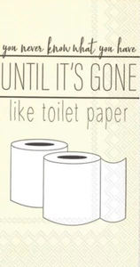 Decoupage Art Craft Guest Napkin 8.5" x 4.5" - Until It's Gone, Novelty, Toilet - Picture 1 of 1