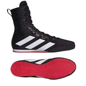 Adidas Box Hog 4 Boxing Boots Core Black Boxing Shoes Adult Kids Ring Trainers - Picture 1 of 7