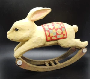 Schaukelhase Häschen mit Steppdecke Volkskunst Deko Ostern Frühling Volkskunst Hase - Bild 1 von 20