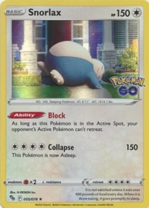 Tarjeta Pokémon Snorlax 055/078 Holo Pokemon Go - Casi nueva - Imagen 1 de 1
