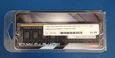 G Skill Value 4GB  F3-1600C11S-4GNS DDR3 PC3-12800 1600MHz Memory Module - Image 1 of 2
