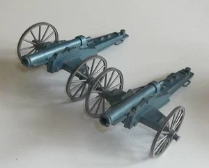 Vintage Early 1960's MPC Metallic Blue Union Civil War Artillery Cannons Lot - Picture 1 of 3