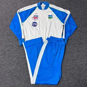 Vintage 80s US Ski Team 1984 Calgary Shaklee Tracksuit Set - Herren Gr. L Blau - Bild 1 von 6