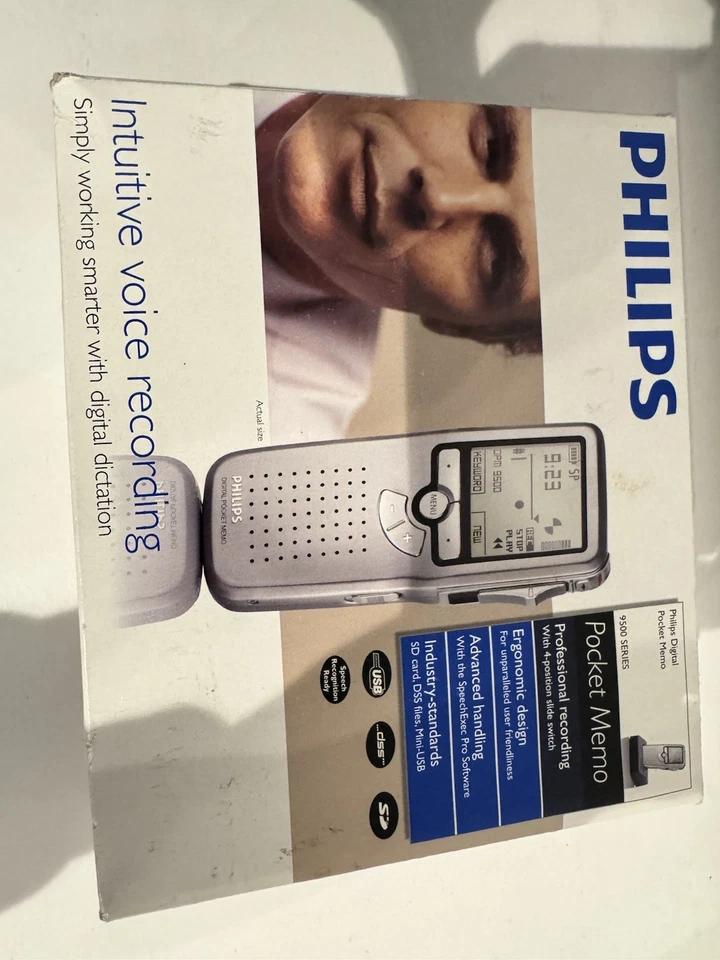 Brand New Philips Digital Pocket Memo Voice Recorder LFH9500 Dictaphone Portable - Image 1 of 1