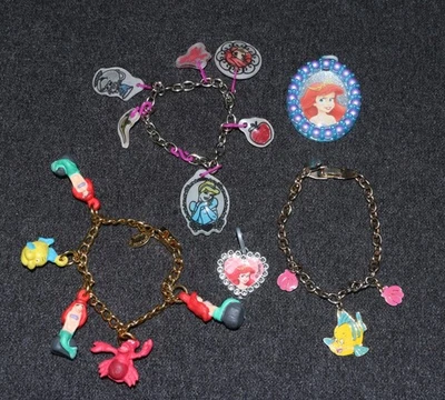 Lote de prendedores pulsera con dijes de sirenita conjunto de joyas de Disney Foto 1 de 2