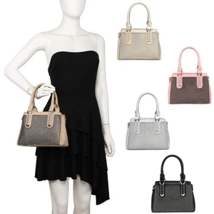 Bolso de Mano Boutique Pequeño Mujer Imitación Cuero Diamante Frontal Bolso de Hombro - Imagen 1 de 23