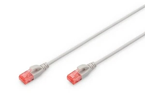 DIGITUS CAT 6 U-UTP Slim Patch Cable, Cu, LSZH AWG 28/7, Length 0.5 m, Color Gre - Afbeelding 1 van 5
