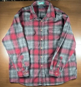 VTG Claybrooke Outdoors Mens XXL Red Flannel Long Sleeve Button Down - Picture 1 of 3