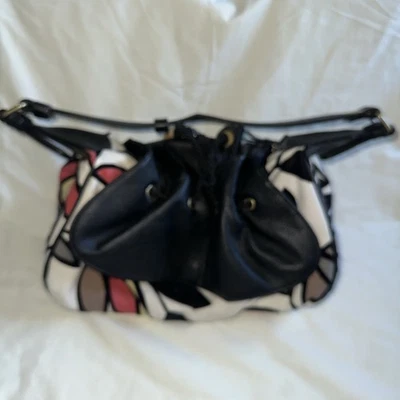 Etiquette By Mindy Mason Handbag Funky Textile Statement Fabric & Leather Bag - Image 1 of 4