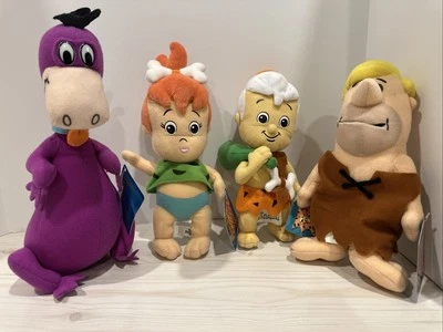 Toy Factory The Flintstones Lot Of 4 Plush Plushie 8 Inch Nwt Toy Dino Barney - Image 1 of 4
