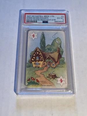 PSA 6 1937-38 Castell Bros #4 SNOW WHITE HOME/SEVEN DWARFS Disney RED EX-MT - Image 1 of 2