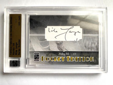 2010 Famous Fabrics Hockey Edition Hockey Ink Mike Lange Cut Autograph #1/1