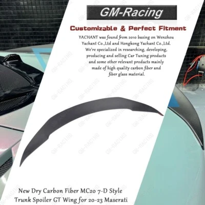 Nuevo alerón de maletero de fibra de carbono seco MC20 7-D estilo ala GT para Maserati 20-23 Foto 1 de 4