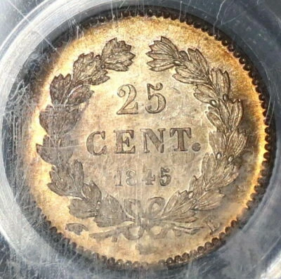 1845-B PCGS MS 64 France 25 Centimes Louis Philippe Silver Coin OGH (21082805C) - Image 1 of 4