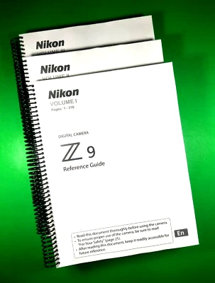 Guía de referencia para cámara Nikon Z 9 914 páginas 3 volúmenes con cubiertas transparentes Foto 1 de 4