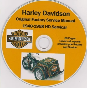 HARLEY DAVIDSON Servicar 1940-1958 Original Factory Shop Repair Manual USAseller - Bild 1 von 6