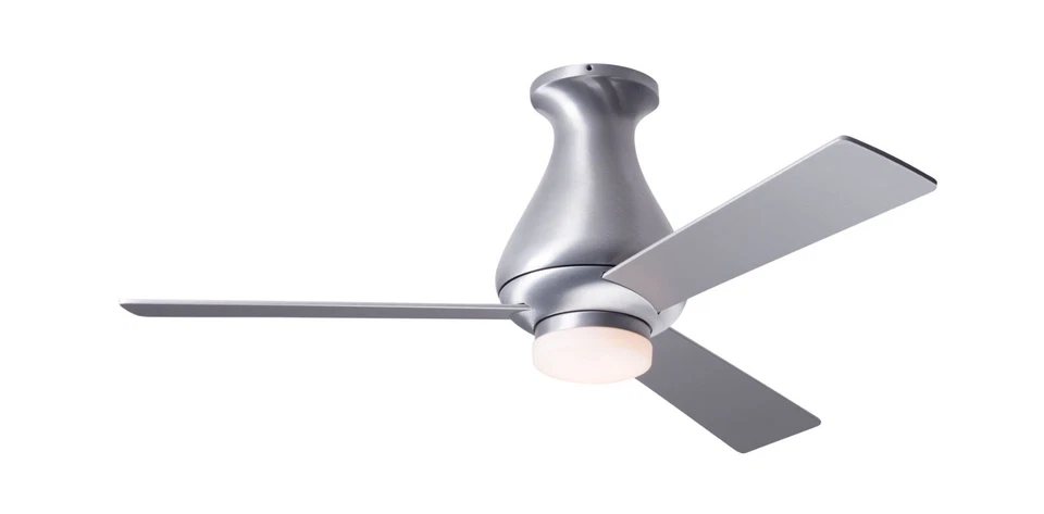 MODERN FAN COMPANY ALTUS FLUSH 42" CEILING FAN IN BRUSHED ALUMINUM W/ LED LIGHT - Image 1 of 1