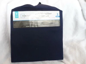 Mainstays Twin 3 pieceset   (flat, fitted sheets, standard pillow case) Navy - Picture 1 of 6