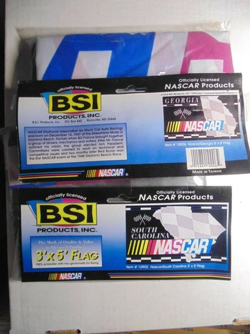 5 Georgia South Carolina NASCAR Racing Flags 3 x 5 feet Unopened Package NOS Cover