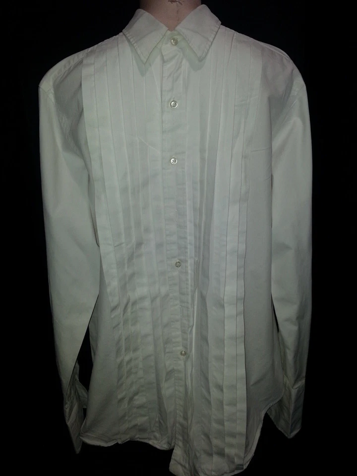 Ralph Lauren Para Hombres Formal Botón Frontal Deporte Puños Franceses Manga Larga Grande Blanco Foto 1 de 4