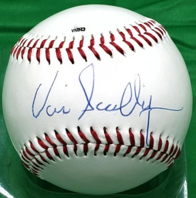 Vin Scully single signed 1997 AUTO NL Coleman Baseball HOF Dodgers PSA/DNA LOA - Image 1 of 4