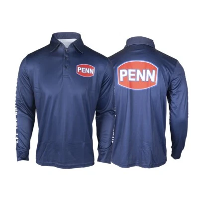 Penn Pro Jersey Performance Tech SMALL Fishing Shirt Blue Shirt - Image 1 of 3