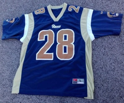 Camiseta de fútbol vintage Nike St Louis Rams Marshall Faulk juvenil grande 14-16  Foto 1 de 4
