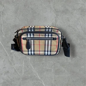Burberry Paddy Nova Check Black Beige Crossbody Shoulder Bag Purse - Picture 1 of 9