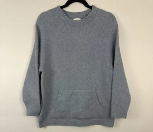 J JILL Pure Donna S Maglione Pullover Collo Crew Blu Ciniglia Morbida - Foto 1 di 5