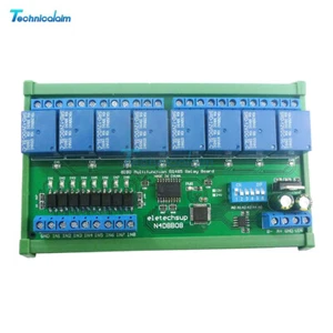 DC 12V 24V 8Channels DIN35 C45 UART RS485 Relay Module Modbus RTU Switch Board - Picture 1 of 16