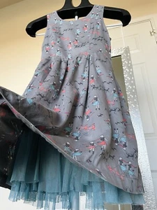 Girl's Autograph Marks & Spencer Gray Dress Dolls Dogs print, Age 10 Years - Picture 1 of 13