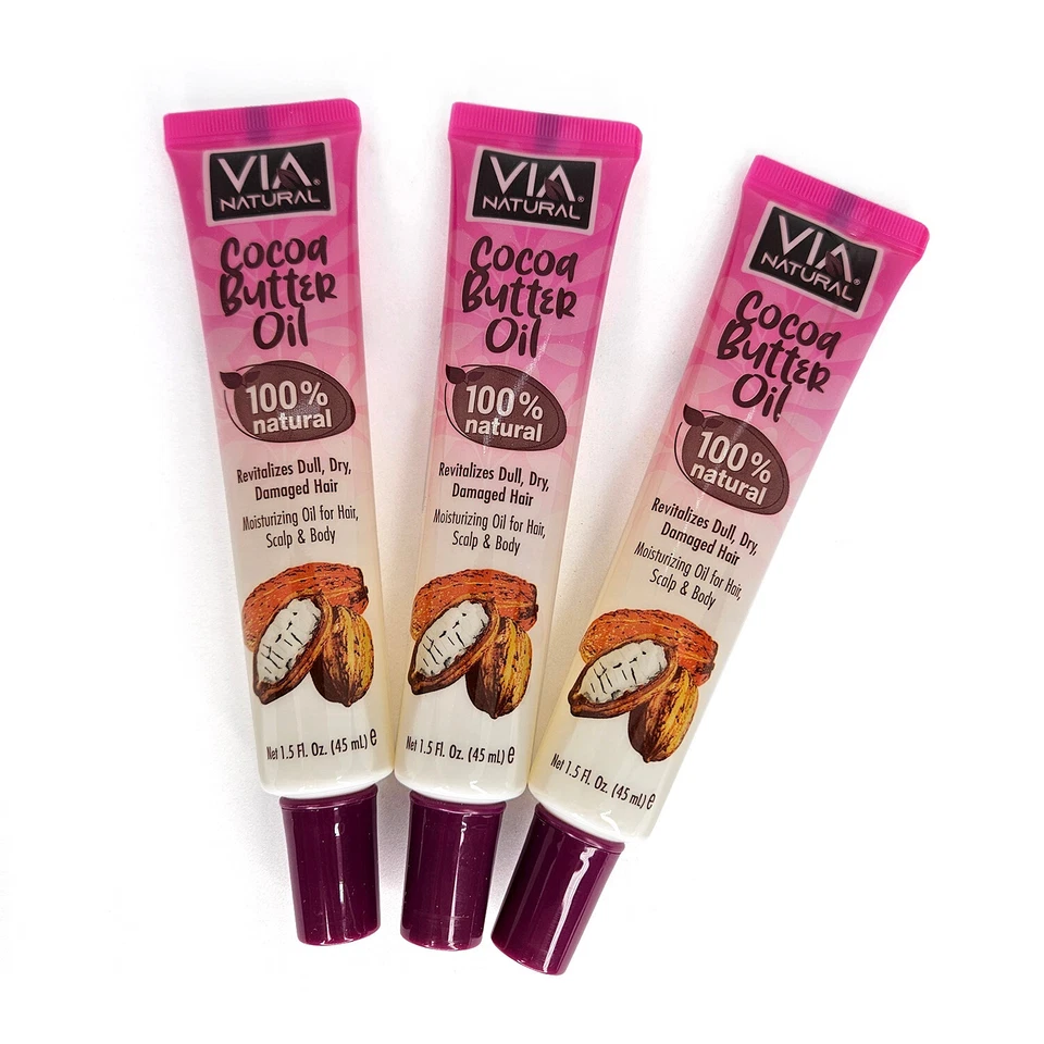 Aceite de manteca de cacao VIA NATURAL 1,5 OZ "paquete de 3" envío gratuito Foto 1 de 1