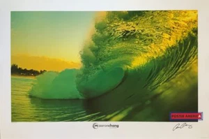 Aaron Chang Emerald Wave Hawaii Surf Poster With Autograph 24 x 36 - Picture 1 of 4