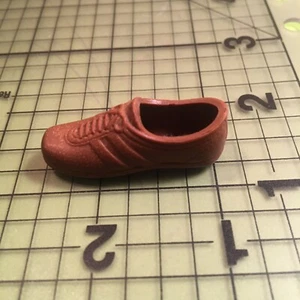 Single Plastic Shoe for Action Figure, Brown Athletic Shoe faux Stitches & Laces - Picture 1 of 5
