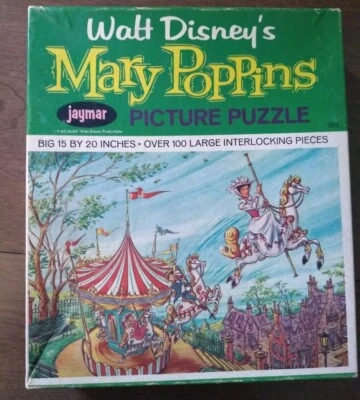 Mary Poppins головоломка винтажный полный 60-х Jaymar Walt Disney 100 + штук 1964 - Изображение 1 из 4